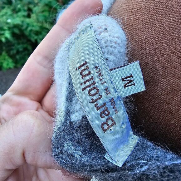 Bartolini Womens Vneck Two Tone Sweater Alpaca Wool Made in Italy Size M - Picture 7 of 7